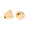 Brass Beads, Heart, Long-Lasting Plated, Golden, 6x5.5x3mm, Hole: 1.5mm