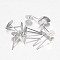 Iron Ear Stud Findings, Platinum, 12x6mm, Pin: 0.7mm