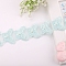 Polyester Lace Trim Ribbons, Garment Accessories, Butterfly, Cyan, 2 inch(52mm), about 20Yard/roll