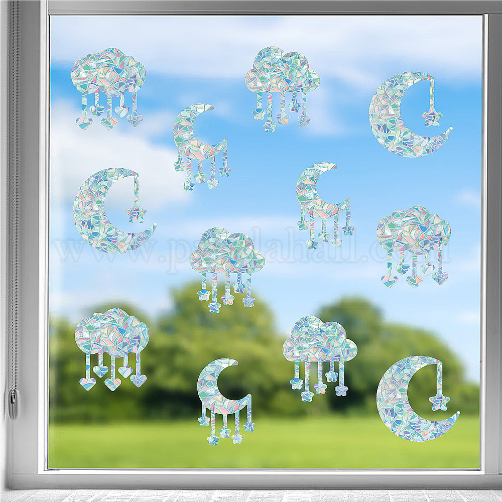 Window Stickers Color Wholesale Waterproof PVC Colored Laser Stained Window Film Static ...
