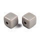 不透明なアクリルビーズ  キューブ  濃いグレー  12.5x12.5x12.5mm  穴：3.5mm  約263個/500g&nbsp;MACR-S373-141-A05-2