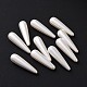 シェルパール片穴ビーズ  ティアドロップ  ホワイト  30~31x8mm  穴：0.5~1mm&nbsp;BSHE-G011-03C-3