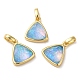 Rack Plating Brass with Synthetic Opal Pendants&nbsp;KK-S370-10G-2