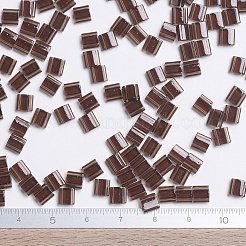 MIYUKIティラビーズ  日本製シードビーズ  2穴  （tl135)透明なルートビール  5x5x1.9mm  穴：0.8mm  約5900個/500g&nbsp;SEED-MY05-TL135