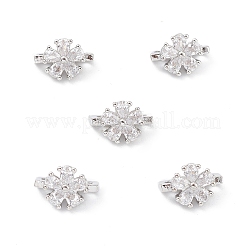 Rack Plating Brass Pave Cubic Zirconia Slide Charms&nbsp;KK-G464-03P