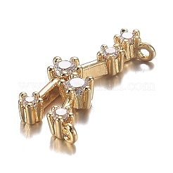 Brass Micro Clear Cubic Zirconia Pendants&nbsp;ZIRC-F120-019G-10