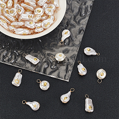 16 Sets 8 Styles ABS Plastic Imitation Pearl Pendants&nbsp;PALLOY-GA0004-13