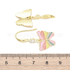 Brass Micro Pave Clear Cubic Zirconia Dangle Earrings&nbsp;EJEW-F362-16G