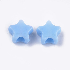 不透明なアクリルビーズ  スター  ミックスカラー  9.5~10x10.5x5mm  穴：3.5mm  約2100個/500g&nbsp;MACR-S296-62