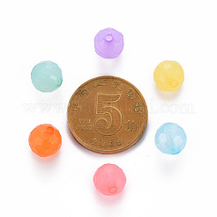 透明なアクリルビーズ  染め  多面カット  ラウンド  ミックスカラー  8x7.5mm  穴：1.6mm  約1810個/500g&nbsp;TACR-S154-62E