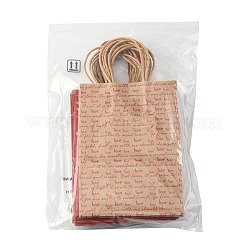 12Pcs 5 Styles Valentine's Day Heart Printed Paper Bags&nbsp;CARB-FS0001-07