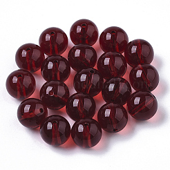 透明なアクリルビーズ  ラウンド  ファイヤーブリック  10mm  穴：1.8mm&nbsp;X-OACR-S037-001A