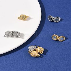 8 セット 2 色合金マグネットクラスプ  カン付き  ラインストーン付き  オーバル  ゴールデン＆シルバー  14x9mm  穴：1mm&nbsp;FIND-FS0003-55