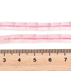 天然石ローズクォーツビーズ連売り  コラム  多面カット  7.5~9x5~5.5mm  穴：0.7~0.8mm  約48個/連  15.35''（39センチメートル）&nbsp;G-F832-B03-01