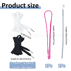 16 Pairs 2 Colors Polycotton Shoelace&nbsp;DIY-FH0010-43