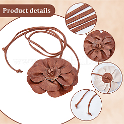 PU Leather Flower Knot Tie Waist Belts&nbsp;AJEW-GF0014-11A