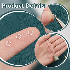 220 個 925 スターリングシルバーオープン丸カン  丸く切ったのこぎり  銀  22ゲージ  4x0.6mm  内径：2.5mm&nbsp;STER-PH0001-49
