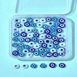 72Pcs 3 Colors Handmade Evil Eye Lampwork Beads Strands&nbsp;LAMP-FS0001-20