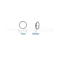 ステンレススティールスプリットリング  ダブルループ丸カン  ステンレス鋼色  7x0.6mm  内径約5.8mm  215個/ 20g&nbsp;STAS-PH0002A-05P