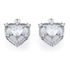 Brass Micro Pave Clear Cubic Zirconia Charms&nbsp;KK-N216-560P