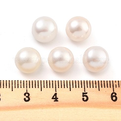 グレード6a 天然養殖淡水真珠ビーズ  片穴  半円形ビーズ  ホワイト  9.5~10x7mm  穴：1mm&nbsp;PEAR-N018-6A-9510A