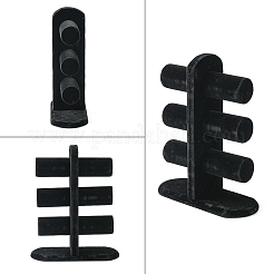 木製ベロアTバーブレスレット/バングルディスプレイスタンド  3層  ブラック  31x25.5x10cm&nbsp;BDIS-N018-01