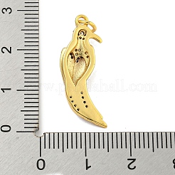 Brass Micro Pave Clear Cubic Zirconia Pendants&nbsp;KK-R159-14C-G