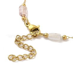 304 Stainless Steel with Glass Necklaces&nbsp;LS-NJEW-B077-09G