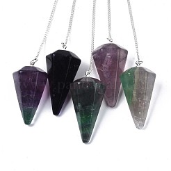 Natural Fluorite Hexagonal Pointed Dowsing Pendulums&nbsp;G-T097-08