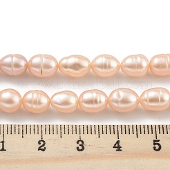 天然養殖淡水パールビーズ連売り  ライス  グレード2 A  ライトコーラル  6~7mm  穴：0.6mm  約18~20個/連  6.30''~6.69''（16~17センチメートル）&nbsp;PEAR-P062-08F