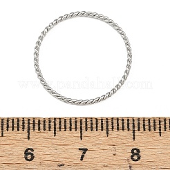 女性用304ステンレススチール指輪  ツイストリング  ステンレス鋼色  1mm  usサイズ6 3/4(17.1mm)&nbsp;RJEW-K301-08A-P