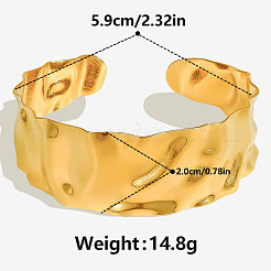 304 Stainless Steel Hamerred Cuff Bangles for Women&nbsp;UI8260-2