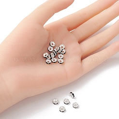 真鍮製ラインストーンスペーサービーズ  グレードA  ウェーブエッジ  ロンデル  銀  ジェット  6x3mm  穴：1mm&nbsp;RB-YW0001-05B-04S