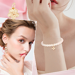 ラックメッキ合金チャーム40個  丸カン付き  長持ちメッキ  カドミウムフリー＆鉛フリー  花のチャーム  14KGP本金メッキ  12x10.5x3.5mm  穴：4mm&nbsp;FIND-BBC0004-44