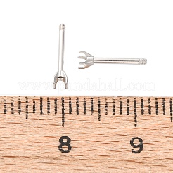 304ステンレススチールスタッドピアス金具  ステンレス鋼色  トレイ：2mm  9x2.5mm  ピン：0.8x8mm&nbsp;STAS-B091-02A-01P
