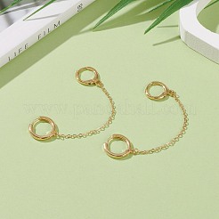 手錠イヤリング  アロイ＆ブラスハギーフープピアス  真鍮アズキチェーン付き  ゴールドカラー  85mm  ピン：1mm&nbsp;EJEW-JE04457