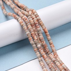 天然石ネットストーンビーズ連売り  フラットラウンド  4x2mm  穴：1mm  約169個/連  14.96''（38センチメートル）&nbsp;G-P468-01