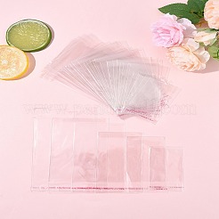 300個 6種類のスタイルのOPPセロハントップ粘着バッグ  長方形  透明  9~17x5~10cm  50個/スタイル&nbsp;OPC-FS0001-04