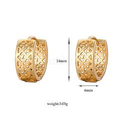 Real 18K Gold Plated Brass Hollow Hoop Earrings&nbsp;EJEW-EE0002-003