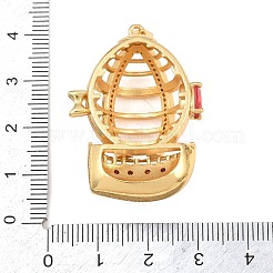 Brass Micro Pave Cubic Zirconia Pendants&nbsp;CU-CBAB3AD-04G-02