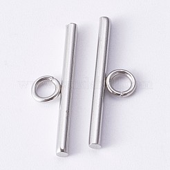 変色しにくい304ステンレススチールのトグル留め具  ステンレス鋼色  リング：21x16x2mm  穴：3mm  バー：23x7x2mm  穴：3mm&nbsp;STAS-P190-07