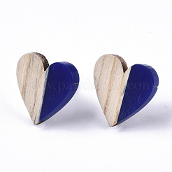 Resin & Wood Stud Earrings&nbsp;EJEW-N017-002A-C01