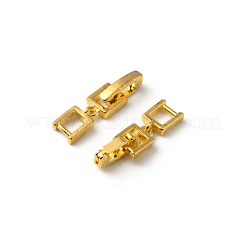 真鍮製折りたたみ式クラスプ  ブレスレット  ネックレスジュエリーエクステンダー  18KGP本金メッキ  29mm  リンク：8x5.5x2mm  クラスプ：10x2x4mm&nbsp;KK-WH0046-51G