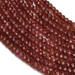 天然石ガーネットビーズ連売り  多面カット  ロンデル  3x2mm  穴：0.6mm  約177~185個/連  15.31''~15.43''（38.9~39.2センチメートル）&nbsp;GG-CBA77FB-C02-01