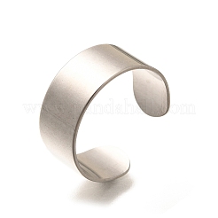 316サージカルステンレススチールオープンカフリング  女性用ワイドバンドリング  ステンレス鋼色  8mm  調整可能&nbsp;RJEW-F170-01P-02