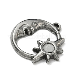 304 Stainless Steel Pendant Cabochon Settings&nbsp;STAS-P422-14P