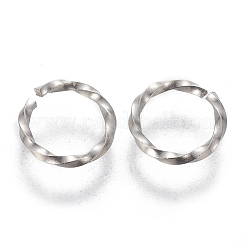 変色しにくい304ステンレススチール製のツイストオープン丸カン  ラウンド  ステンレス鋼色  18ゲージ  7.5~8x1mm  内径：6mm&nbsp;STAS-L233-008C-P
