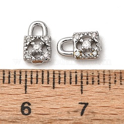真鍮製マイクロパヴェキュービックジルコニアペンダント  ロックチャーム  プラチナ  8x5x2mm  穴：1.8x1.5mm&nbsp;ZIRC-L105-05B-P