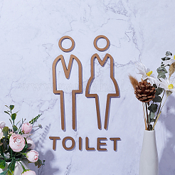 アクリル浴室ドア公共標識セット  トイレの性別標識  男性と女性と手紙  ペルー  12個/セット&nbsp;DIY-WH0430-113A