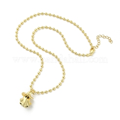 Brass Black Enamel Halloween Ghost Pendant Necklaces&nbsp;LS-NJEW-B135-01A-G